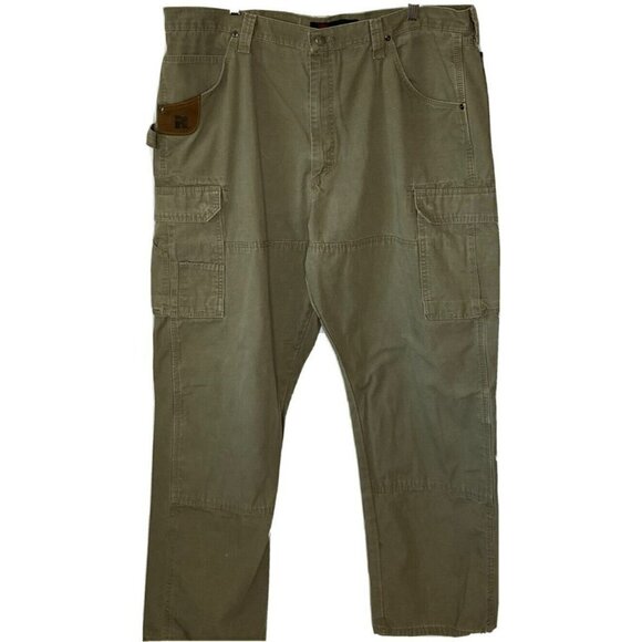 Riggs Workwear by Wrangler Mens Rip Stop 100% Cotton Cargo Pocket Pants-42x32 - Picture 1 of 15